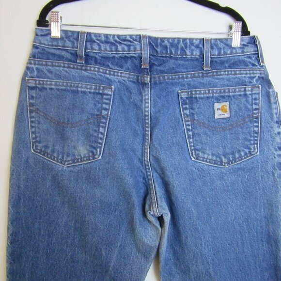 Carhartt FR Flame Resistant Blue Jeans Relaxed Fit Straight Leg Women's 16 - Picture 7 of 8